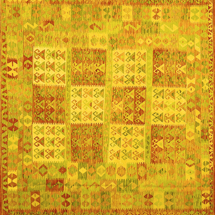 Square Southwestern Yellow Country Rug, con2541yw