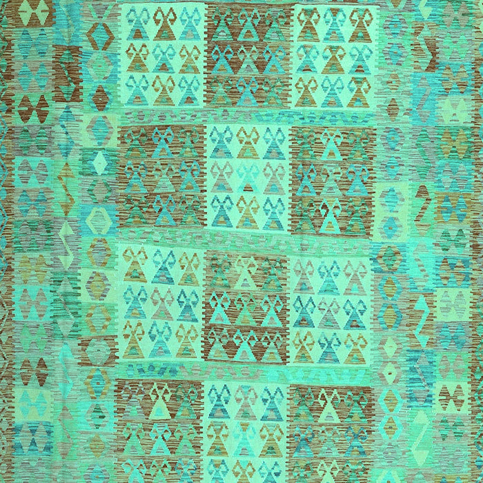 Machine Washable Southwestern Turquoise Country Area Rugs, wshcon2541turq