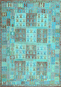 Southwestern Light Blue Country Rug, con2541lblu