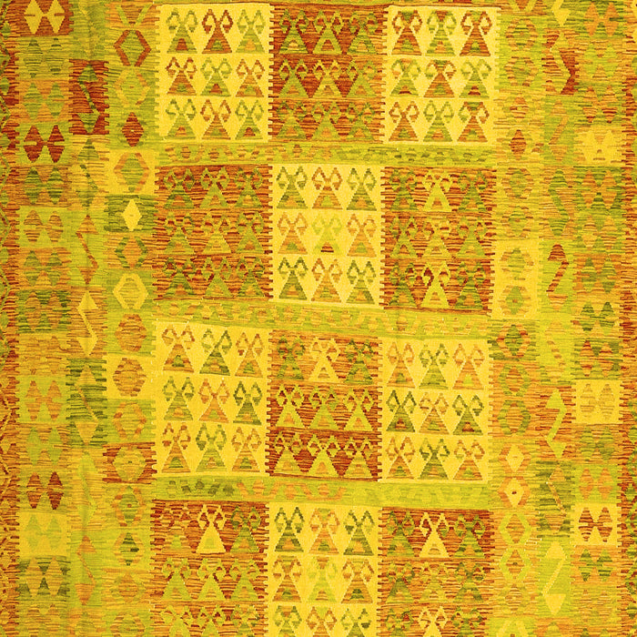 Machine Washable Southwestern Yellow Country Rug, wshcon2541yw