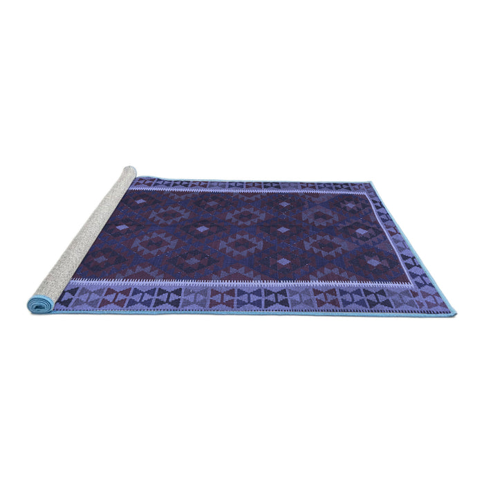Sideview of Machine Washable Oriental Blue Traditional Rug, wshcon2542blu