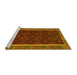 Sideview of Machine Washable Oriental Yellow Traditional Rug, wshcon2542yw