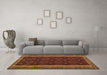 Machine Washable Oriental Brown Traditional Rug in a Living Room,, wshcon2542brn