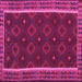 Square Machine Washable Oriental Pink Traditional Rug, wshcon2542pnk