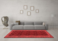 Machine Washable Oriental Red Traditional Rug, wshcon2542red