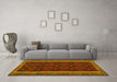 Machine Washable Oriental Yellow Traditional Rug in a Living Room, wshcon2542yw