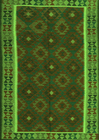 Oriental Green Traditional Rug, con2542grn