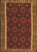 Machine Washable Oriental Brown Traditional Rug, wshcon2542brn