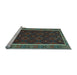 Sideview of Machine Washable Oriental Light Blue Traditional Rug, wshcon2542lblu