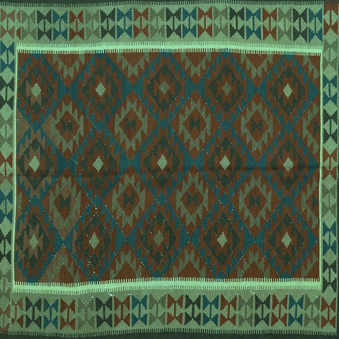 Square Oriental Turquoise Traditional Rug, con2542turq