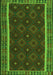 Serging Thickness of Machine Washable Oriental Green Traditional Area Rugs, wshcon2542grn