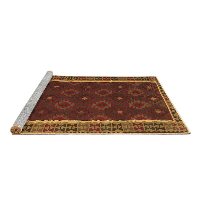 Sideview of Machine Washable Oriental Brown Traditional Rug, wshcon2542brn