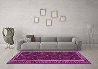 Machine Washable Oriental Purple Traditional Rug, wshcon2542pur