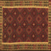 Square Machine Washable Oriental Brown Traditional Rug, wshcon2542brn