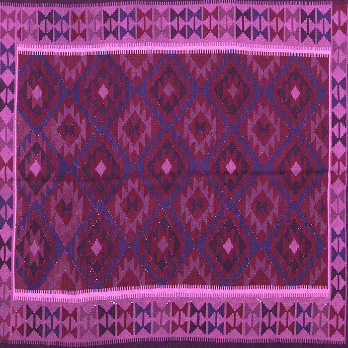 Square Machine Washable Oriental Purple Traditional Area Rugs, wshcon2542pur