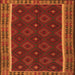 Round Machine Washable Oriental Orange Traditional Area Rugs, wshcon2542org