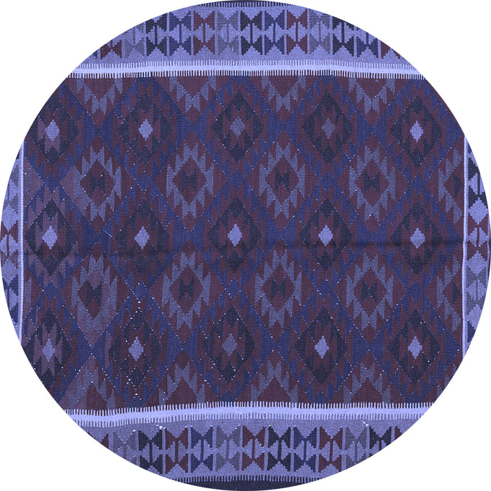 Round Oriental Blue Traditional Rug, con2542blu