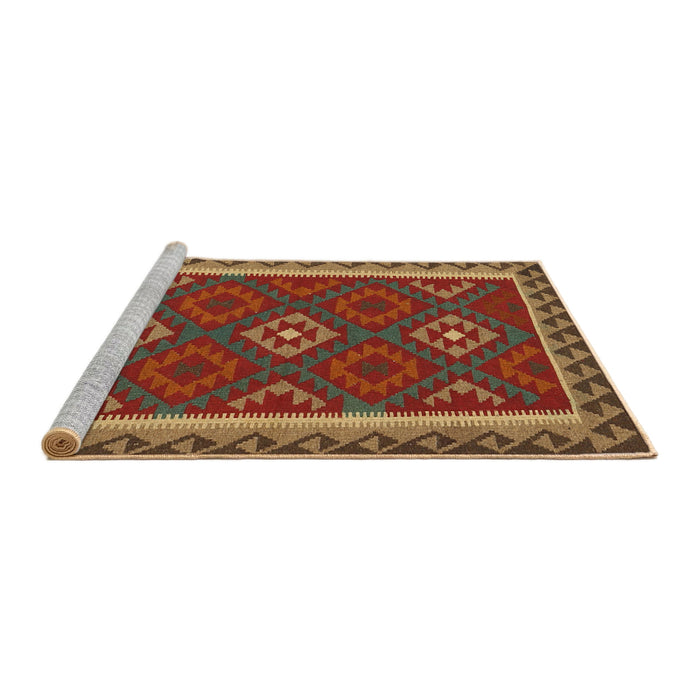 Serging Thickness of Machine Washable Contemporary Light Brown Rug, wshcon2543