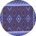 Round Oriental Blue Traditional Rug, con2543blu