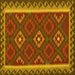 Square Oriental Yellow Traditional Rug, con2543yw