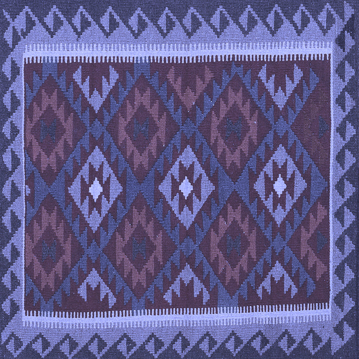 Square Machine Washable Oriental Blue Traditional Rug, wshcon2543blu