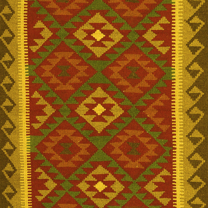 Machine Washable Oriental Yellow Traditional Rug, wshcon2543yw