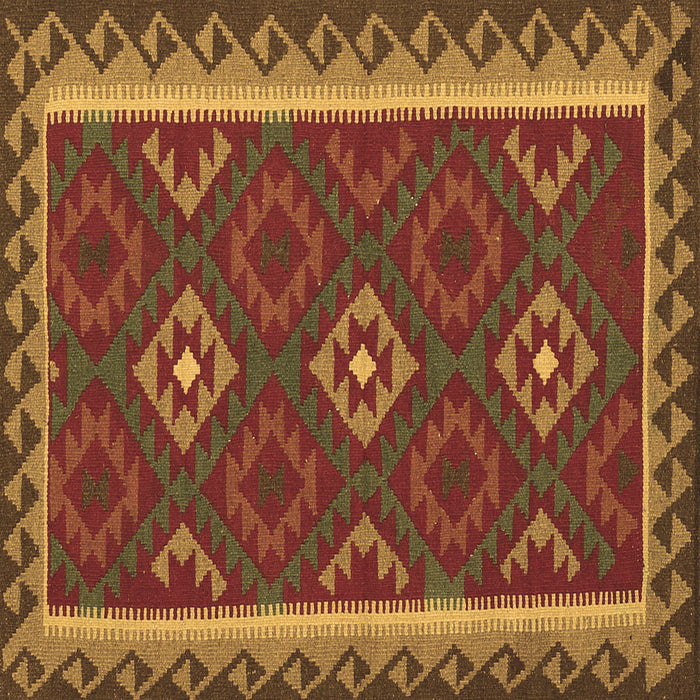 Square Machine Washable Oriental Brown Traditional Rug, wshcon2543brn
