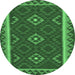 Round Oriental Emerald Green Traditional Rug, con2543emgrn