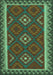 Machine Washable Oriental Turquoise Traditional Area Rugs, wshcon2543turq