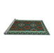 Sideview of Machine Washable Oriental Light Blue Traditional Rug, wshcon2543lblu