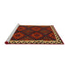 Serging Thickness of Machine Washable Contemporary Sienna Brown Rug, wshcon2544