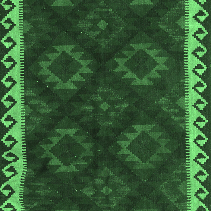 Machine Washable Oriental Emerald Green Traditional Area Rugs, wshcon2544emgrn
