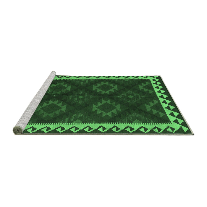 Sideview of Machine Washable Oriental Emerald Green Traditional Area Rugs, wshcon2544emgrn