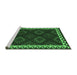 Sideview of Machine Washable Oriental Emerald Green Traditional Area Rugs, wshcon2544emgrn