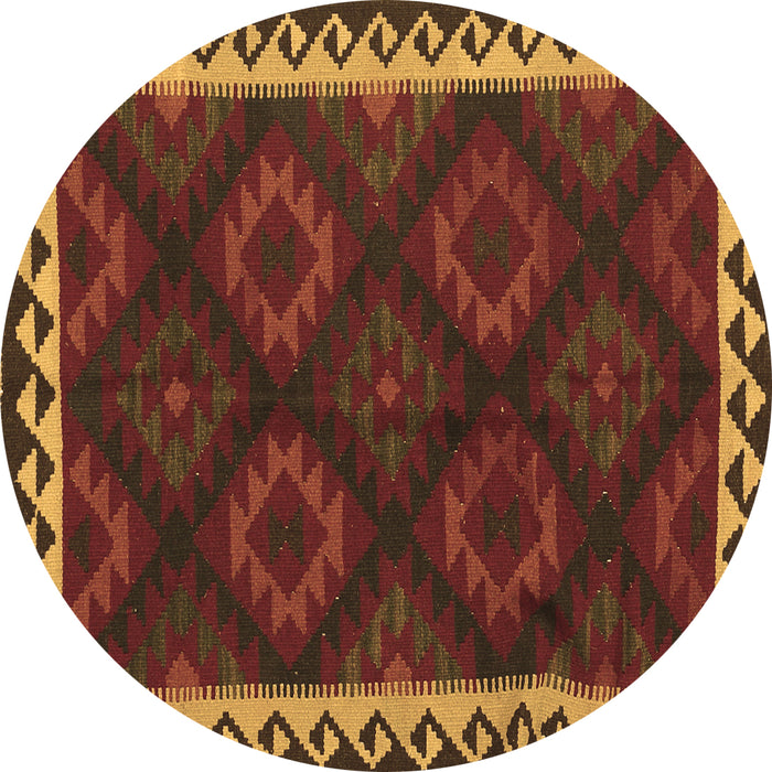 Round Oriental Brown Traditional Rug, con2544brn