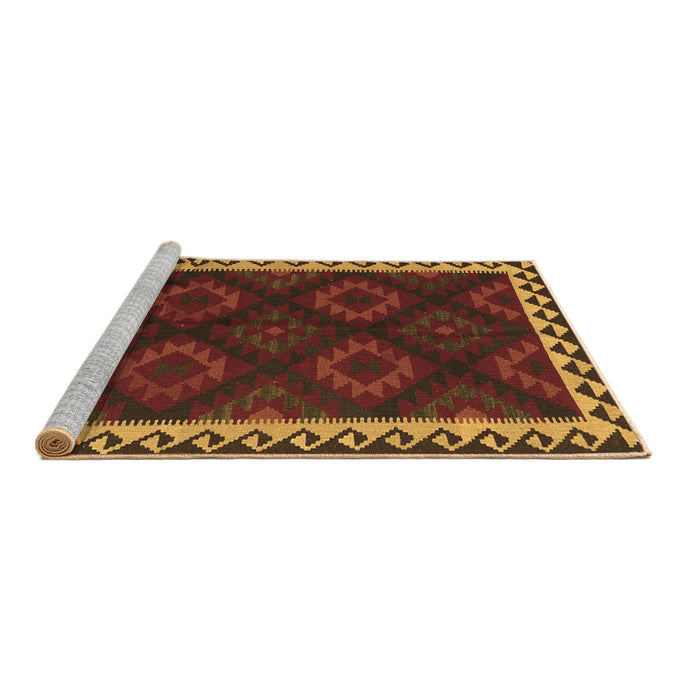 Sideview of Machine Washable Oriental Brown Traditional Rug, wshcon2544brn