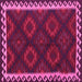 Square Machine Washable Oriental Pink Traditional Rug, wshcon2544pnk