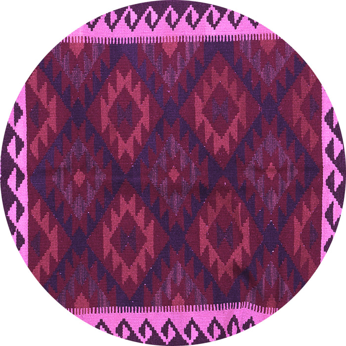 Round Oriental Purple Traditional Rug, con2544pur