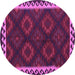 Round Oriental Purple Traditional Rug, con2544pur