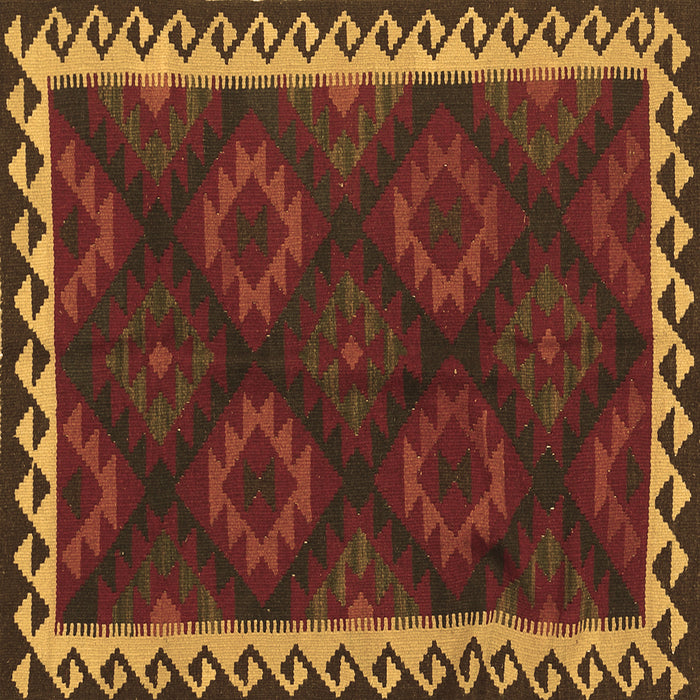 Square Machine Washable Oriental Brown Traditional Rug, wshcon2544brn