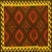 Square Machine Washable Oriental Yellow Traditional Rug, wshcon2544yw