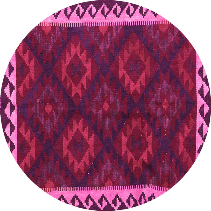 Round Oriental Pink Traditional Rug, con2544pnk