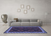 Machine Washable Oriental Blue Traditional Rug in a Living Room, wshcon2544blu