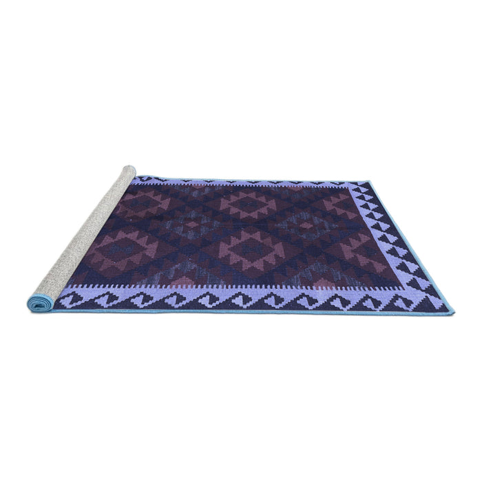 Sideview of Machine Washable Oriental Blue Traditional Rug, wshcon2544blu