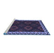 Sideview of Machine Washable Oriental Blue Traditional Rug, wshcon2544blu