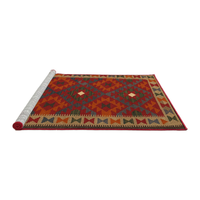 Serging Thickness of Machine Washable Contemporary Sienna Brown Rug, wshcon2545