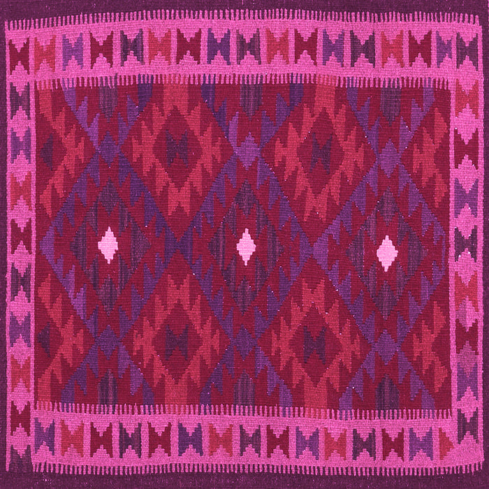 Square Machine Washable Oriental Pink Traditional Rug, wshcon2545pnk