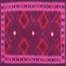 Square Machine Washable Oriental Pink Traditional Rug, wshcon2545pnk