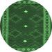 Round Oriental Emerald Green Traditional Rug, con2545emgrn