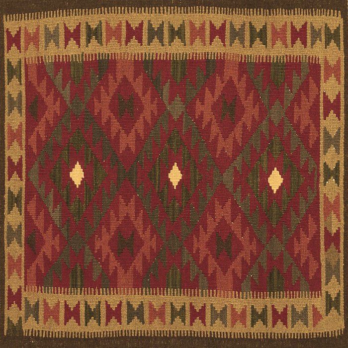 Square Oriental Brown Traditional Rug, con2545brn